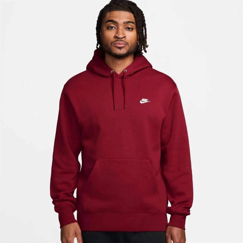 Nike Mens Club Fleece Pullover Hoodie / Dark Red